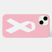 Roze en Witte Lint voor Bewustwording Case-Mate iPhone Case (Achterkant (horizontaal))