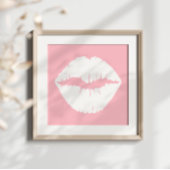 Roze en witte lips foto afdruk