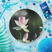 Roze en witte Lotus Flower Papieren Bordje (Feest)