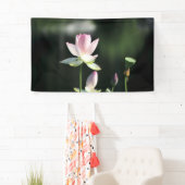 Roze en witte Lotus Flower Spandoek (Insitu)