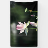 Roze en witte Lotus Flower Spandoek (Verticaal)