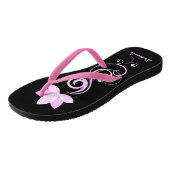 Roze en witte Lotus Flower Teenslippers (Schuin)
