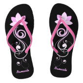 Roze en witte Lotus Flower Teenslippers (Voetbed)