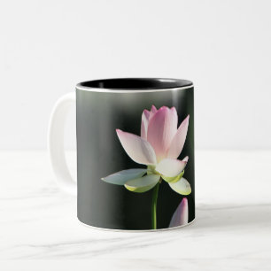 Roze en witte Lotus Flower Tweekleurige Koffiemok