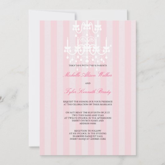 Roze en witte luchters Uitnodiging (Voorkant)