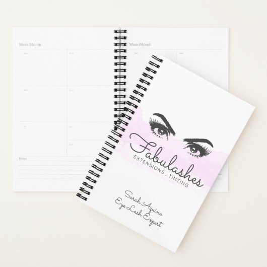 Roze en witte luidsprekermachine artiest Eyelash B Planner (Display)