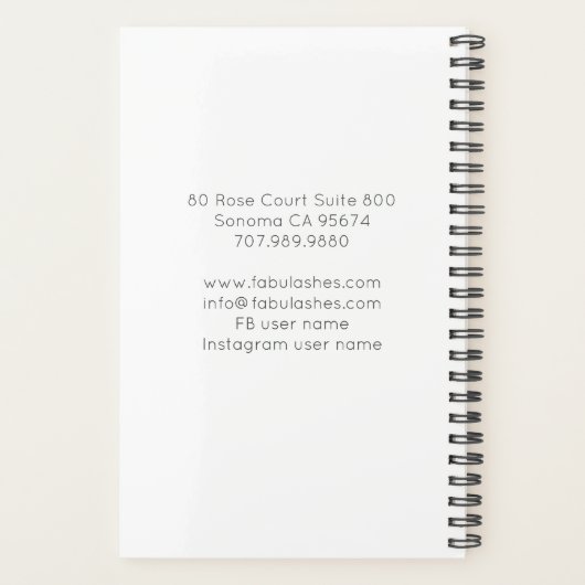 Roze en witte luidsprekermachine artiest Eyelash B Planner (Achterkant)