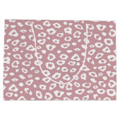Roze en witte luipaard afdrukken groot cadeauzakje (Achterkant)