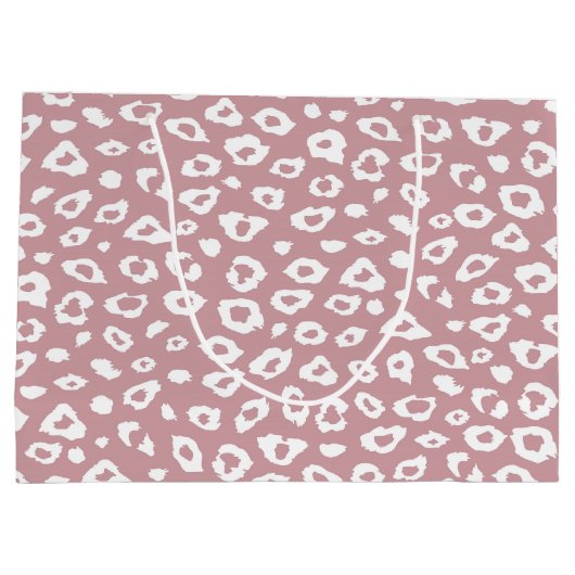 Roze en witte luipaard afdrukken groot cadeauzakje (Achterkant)