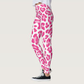 Roze en witte luipaard afdrukken leggings (Links)