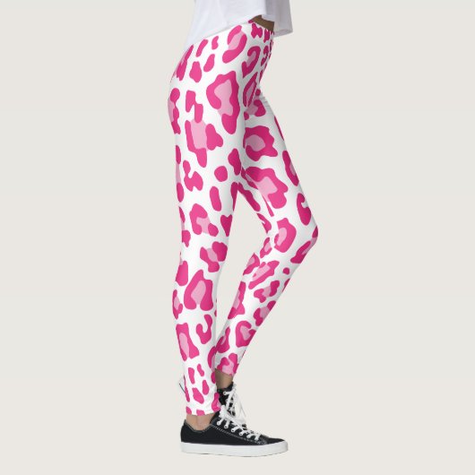 Roze en witte luipaard afdrukken leggings (Rechts)