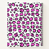 Roze en witte luipaard afdrukken notitieboek (Achterkant)