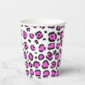 Roze en witte luipaard afdrukken papieren bekers (Achterkant)