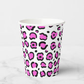 Roze en witte luipaard afdrukken papieren bekers (Links)