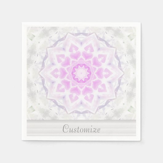 Roze en witte luis Kaleidoscoop Harten Napkins Servetten (Voorkant)