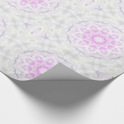 Roze en witte luis Kaleidoscoop Harten paper Cadeaupapier (Hoek)