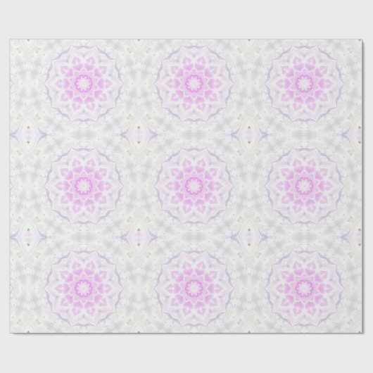 Roze en witte luis Kaleidoscoop Harten paper Cadeaupapier (Vlak)