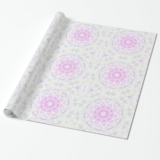 Roze en witte luis Kaleidoscoop Harten paper Cadeaupapier (Uitgerold)