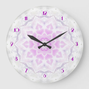 Roze en witte luis Kaleidoscoop Harten wandklok