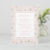 Roze en Witte Madeliefjes Baby Shower Kaart (Staand voorkant)