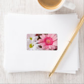 Roze en witte madeliefjes etiket (Insitu)