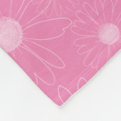 Roze en witte madeliefjes fleece deken (Hoek)