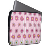 Roze en witte madeliefjes laptop sleeve (Voorkant Rechts)