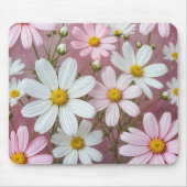 Roze en witte madeliefjes muismat (Voorkant)