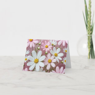 Roze en Witte Madeliefjes Notitiekaart