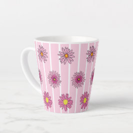 Roze en witte madeliefjes Wildflower Whimsy Latte Mok