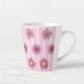 Roze en witte madeliefjes Wildflower Whimsy Latte Mok (Rechts)