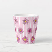 Roze en witte madeliefjes Wildflower Whimsy Latte Mok (Voorkant)