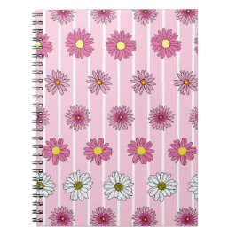 Roze en witte madeliefjes Wildflower Whimsy Notitieboek