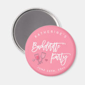 Roze en Witte Magneetjes voor Bachelorette Feestje Magneet (Voorkant / Achterkant)