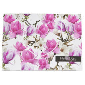 Roze en witte Magnolia Blossom Waterverf Patroon Groot Cadeauzakje (Voorkant)