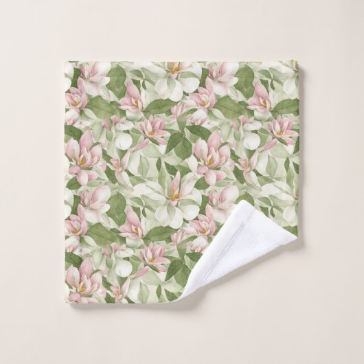 roze en witte Magnolia's Bad Handdoek (Wasdoekje)