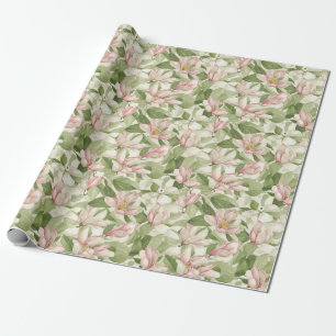 roze en witte Magnolia's Cadeaupapier