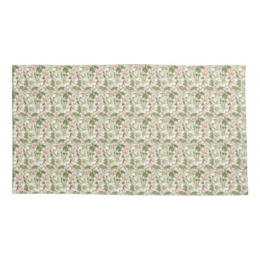  roze en witte Magnolia's Kussensloop (Achterkant-Links)