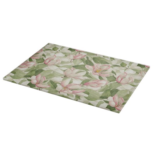 roze en witte Magnolia's Snijplank (Hoek)