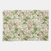 roze en witte Magnolia's Theedoek (Horizontaal)