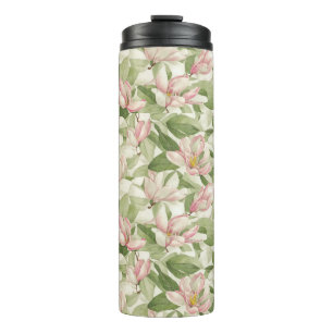 roze en witte Magnolia's Thermosbeker