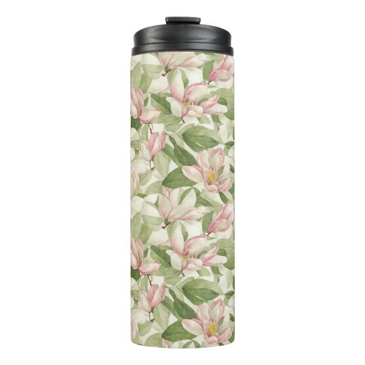 roze en witte Magnolia's Thermosbeker (Voorkant)
