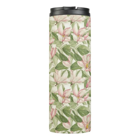  roze en witte Magnolia's Thermosbeker (Achterkant)