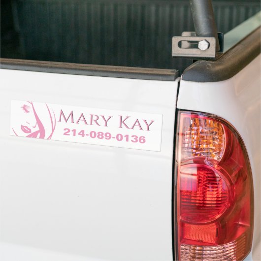 Roze en Witte Makeup Business Bumpersticker (Op Truck)
