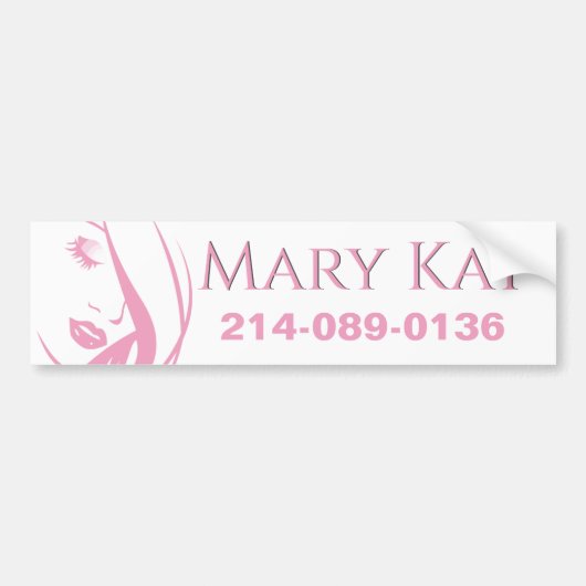 Roze en Witte Makeup Business Bumpersticker (Voorkant)