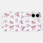 Roze en witte malse strikken iPhone hoesje (Achterkant horizontaal)