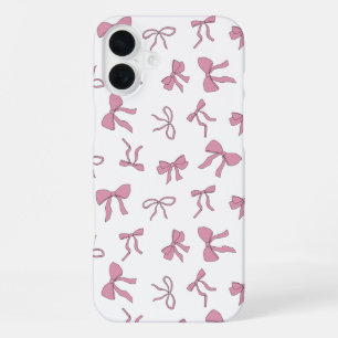 Roze en witte malse strikken iPhone 16 plus hoesje