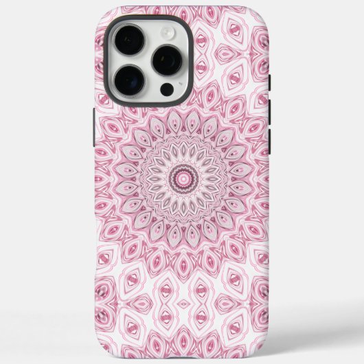 Roze en Witte Mandala Patroon Ontwerp Case-Mate iPhone Case (Achterkant)