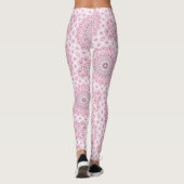 Roze en witte mandala patroon ontwerp leggings (Achterkant)
