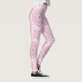 Roze en witte mandala patroon ontwerp leggings (Rechts)